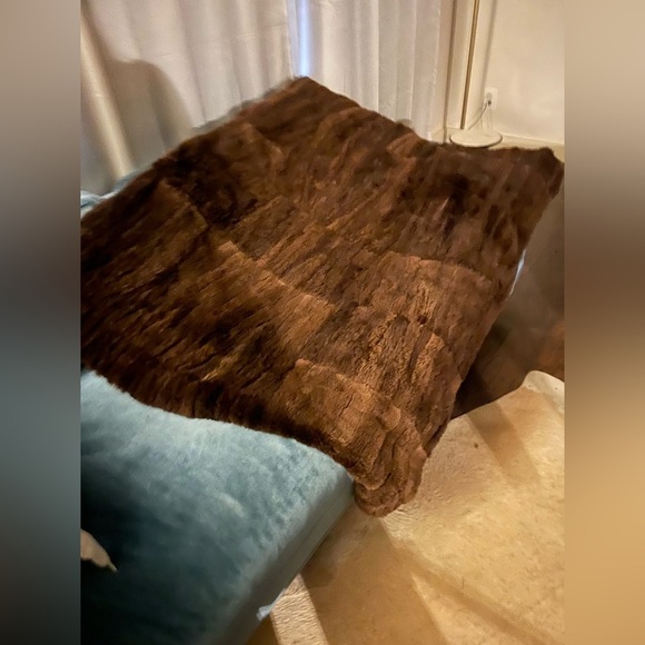 Real Fur Sheared Beaver Crib Blanket Throw - Picture 1 of 5